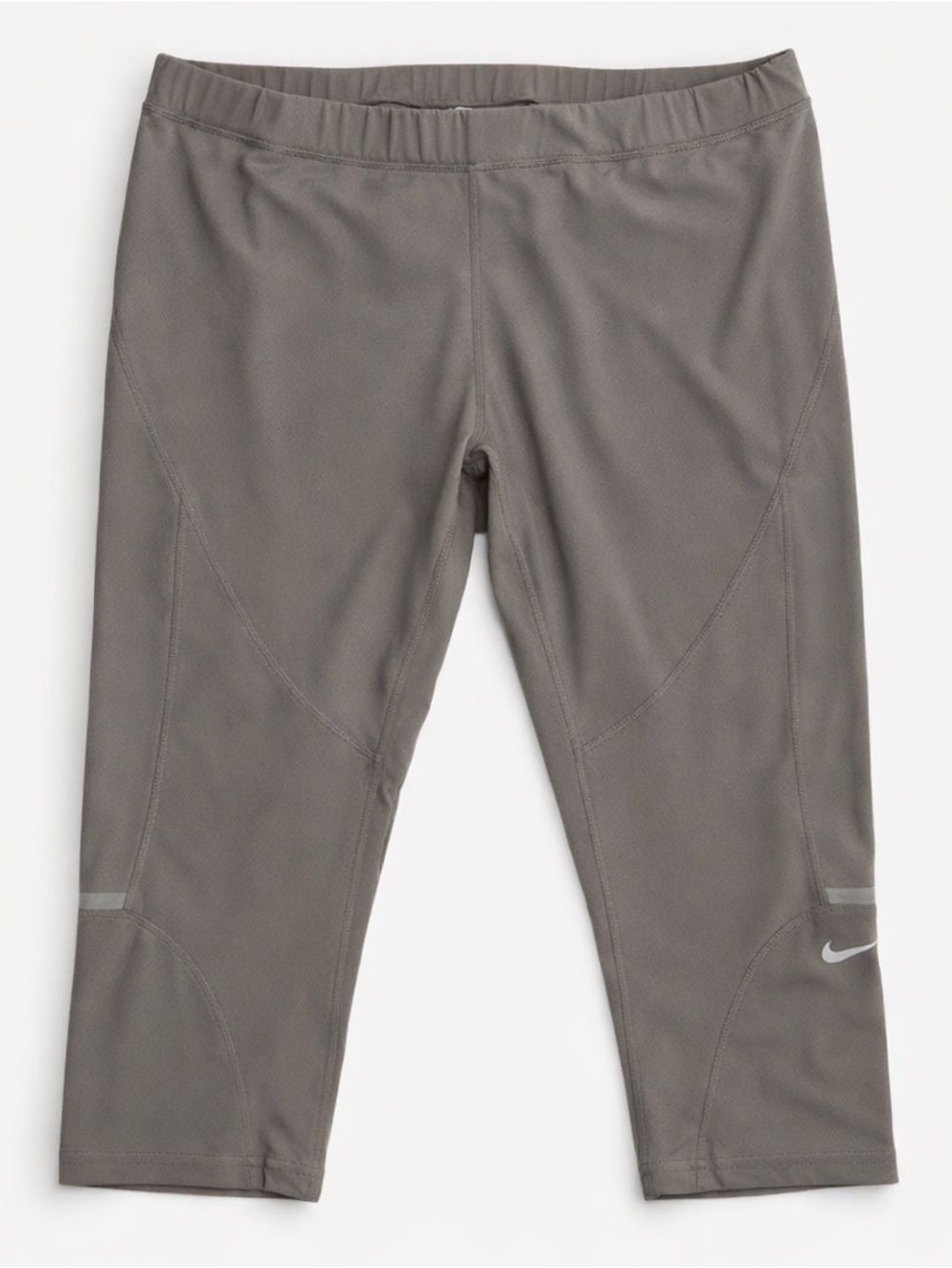 Nike Cropped Leggings Women L Gray Athletic Running Gym Activewear